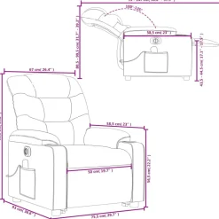 vidaXL Sillas-Sillón de masaje elevable eléctrico tela rojo tinto