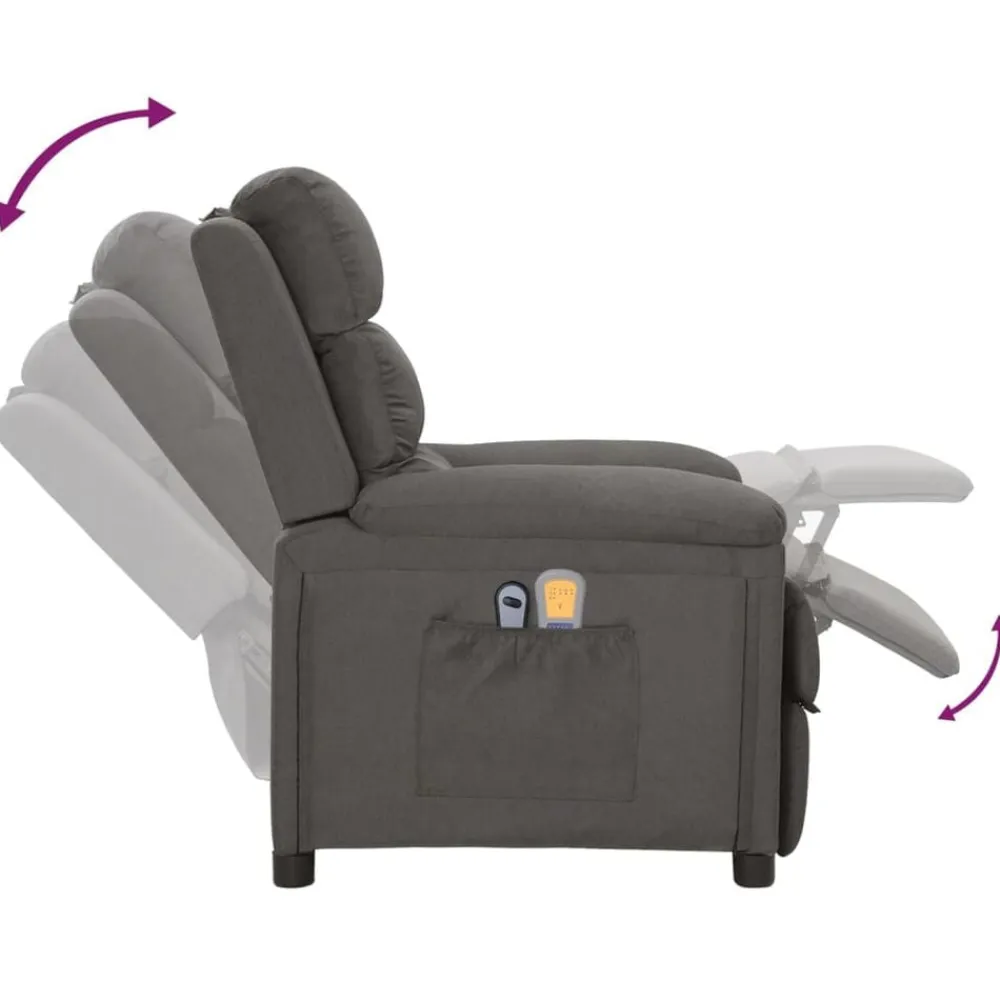 vidaXL Sillas-Sillón de masaje eléctrico tela