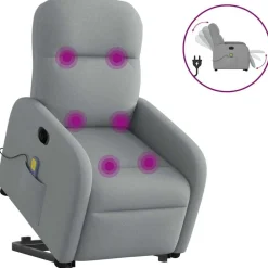 vidaXL Sillas-Sillón de masaje eléctrico reclinable elevable tela