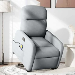 vidaXL Sillas-Sillón de masaje eléctrico reclinable elevable tela