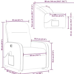 vidaXL Sillas-Sillón de masaje eléctrico reclinable elevable tela