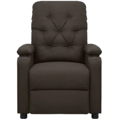 vidaXL Sillas-Sillón de masaje eléctrico tela marrón oscuro