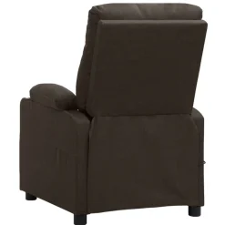 vidaXL Sillas-Sillón de masaje eléctrico tela marrón oscuro