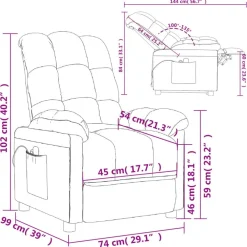vidaXL Sillón de masaje elevable tela color Crema New