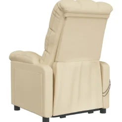 vidaXL Sillón de masaje elevable tela color Crema New