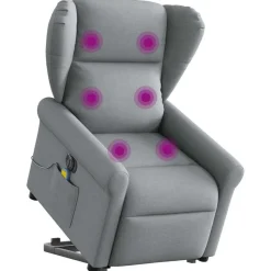 vidaXL Sillas-Sillón de masaje eléctrico reclinable elevable tela