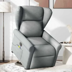 vidaXL Sillas-Sillón de masaje eléctrico reclinable elevable tela
