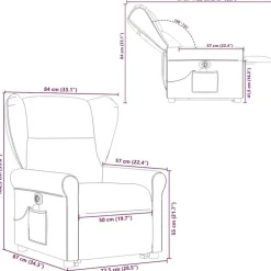 vidaXL Sillas-Sillón de masaje eléctrico reclinable elevable tela