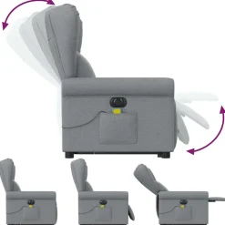 vidaXL Sillas-Sillón de masaje eléctrico reclinable elevable tela