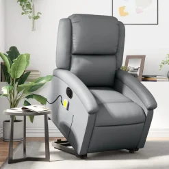 vidaXL Sillas-Sillón de masaje elevable eléctrico cuero sintético