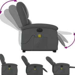 vidaXL Sillas-Sillón de masaje elevable eléctrico cuero sintético