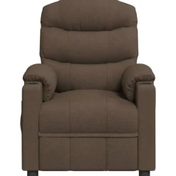 vidaXL Sillas-Sillón de masaje eléctrico tela marrón