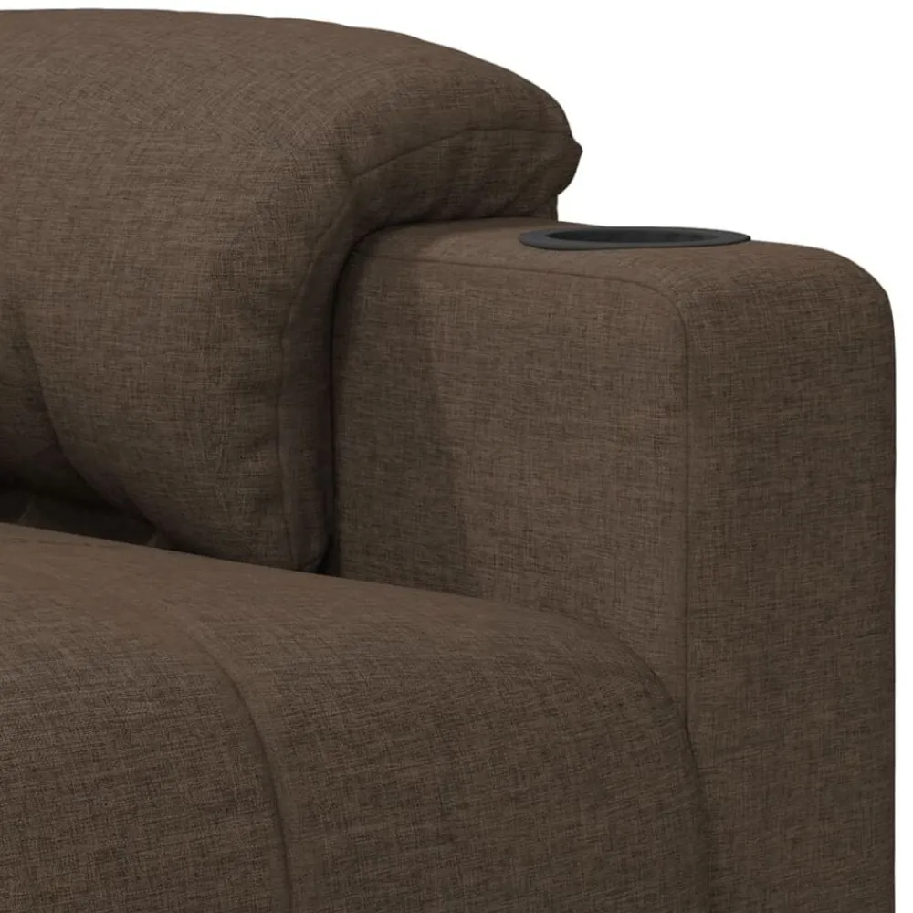 vidaXL Sillas-Sillón de masaje eléctrico tela marrón