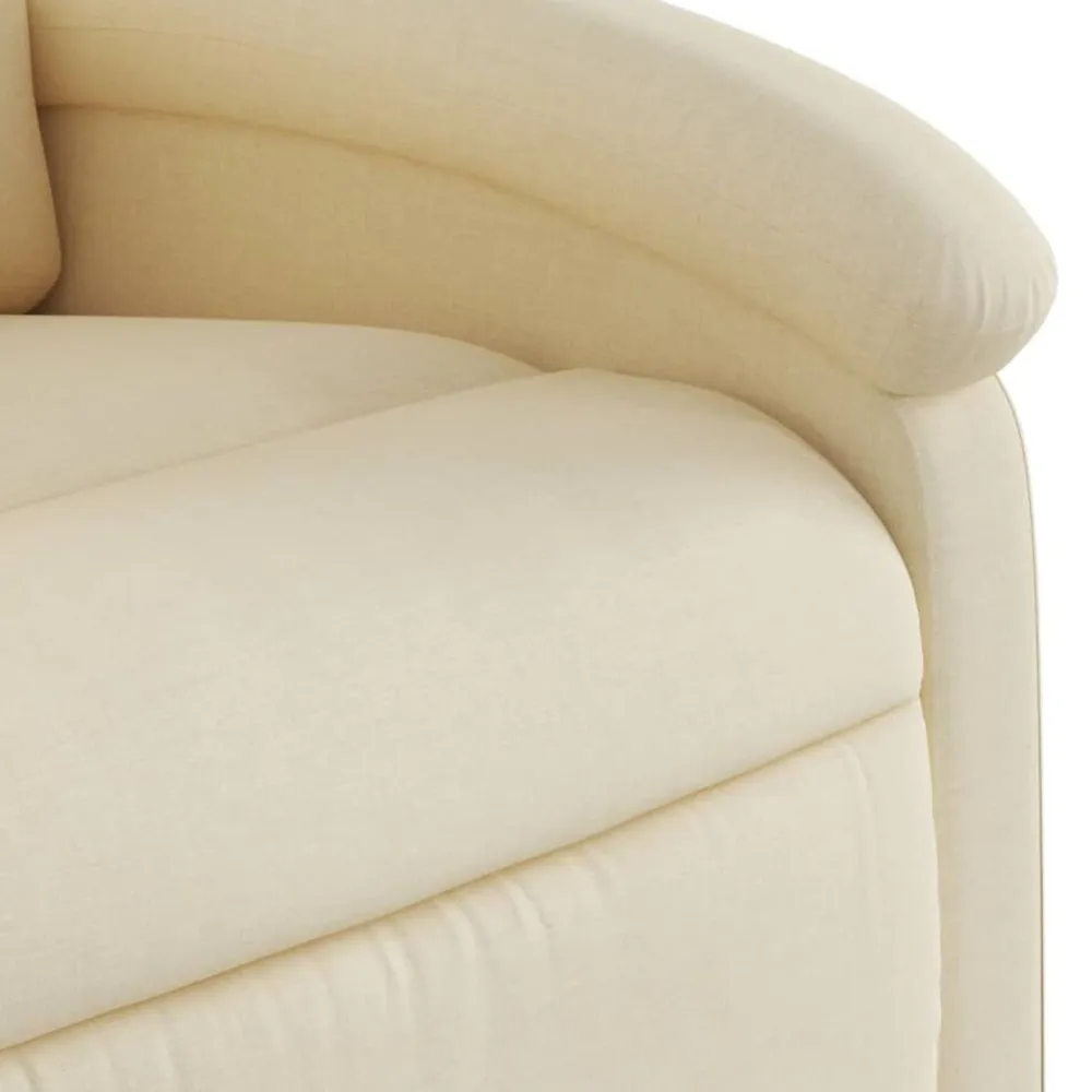 vidaXL Sillón de masaje eléctrico reclinable elevable tela Crema New