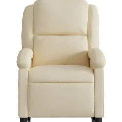 vidaXL Sillón de masaje eléctrico reclinable elevable tela Crema New