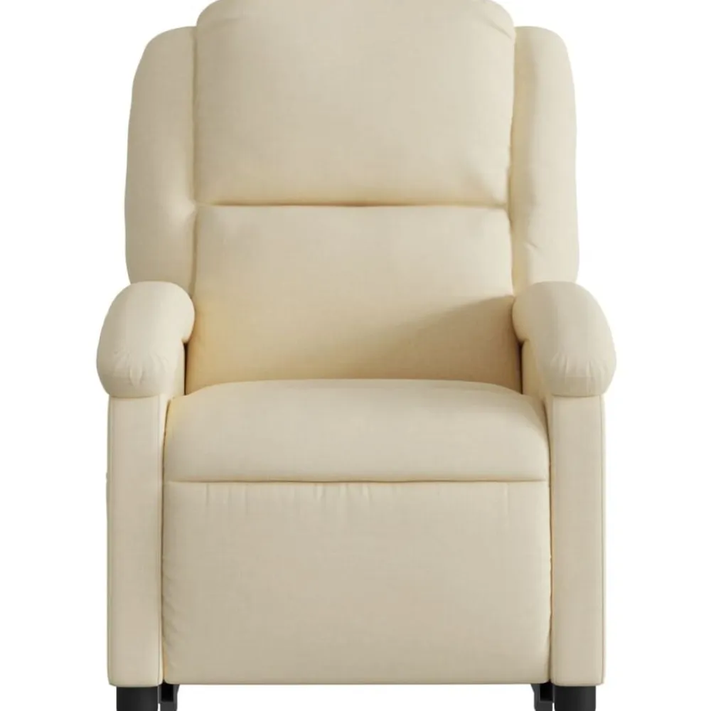 vidaXL Sillón de masaje eléctrico reclinable elevable tela Crema New