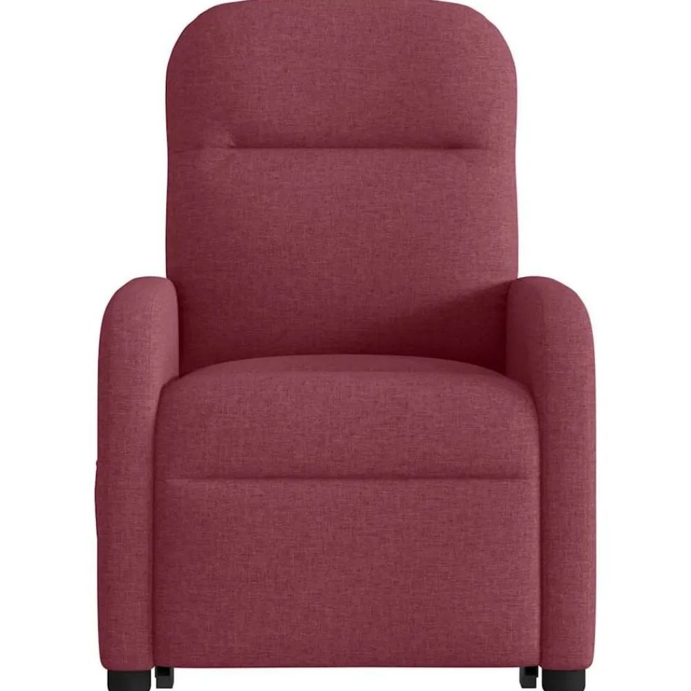 vidaXL Sillón de masaje eléctrico reclinable elevable tela rojo tinto Rojo vino tinto Discount