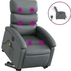 vidaXL Sillas-Sillón de masaje elevable eléctrico cuero sintético