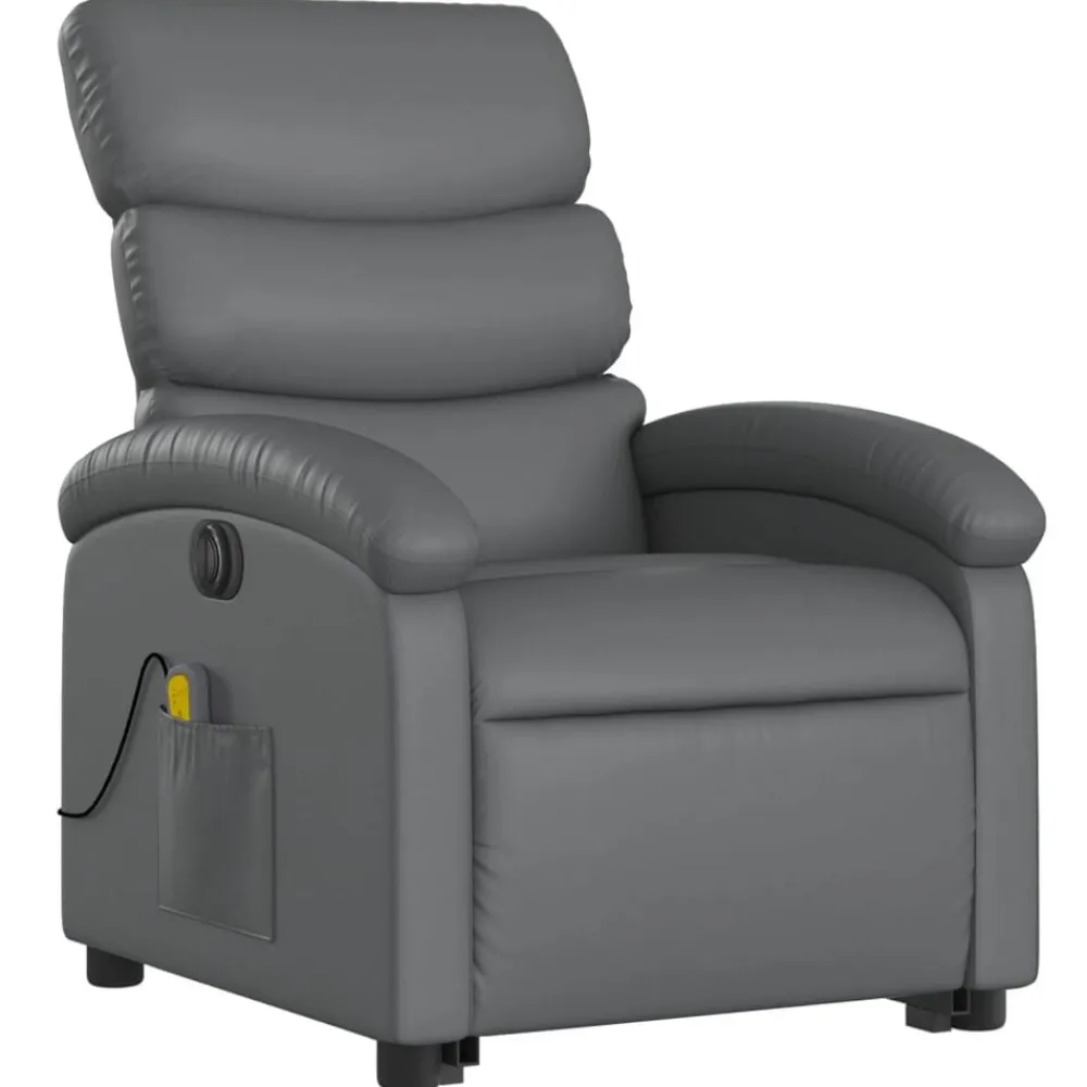 vidaXL Sillas-Sillón de masaje elevable eléctrico cuero sintético