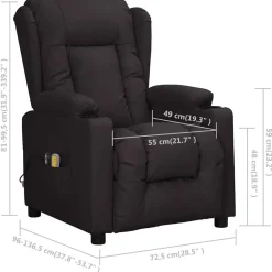 vidaXL Sillón de masaje eléctrico cuero sintético Negro Best
