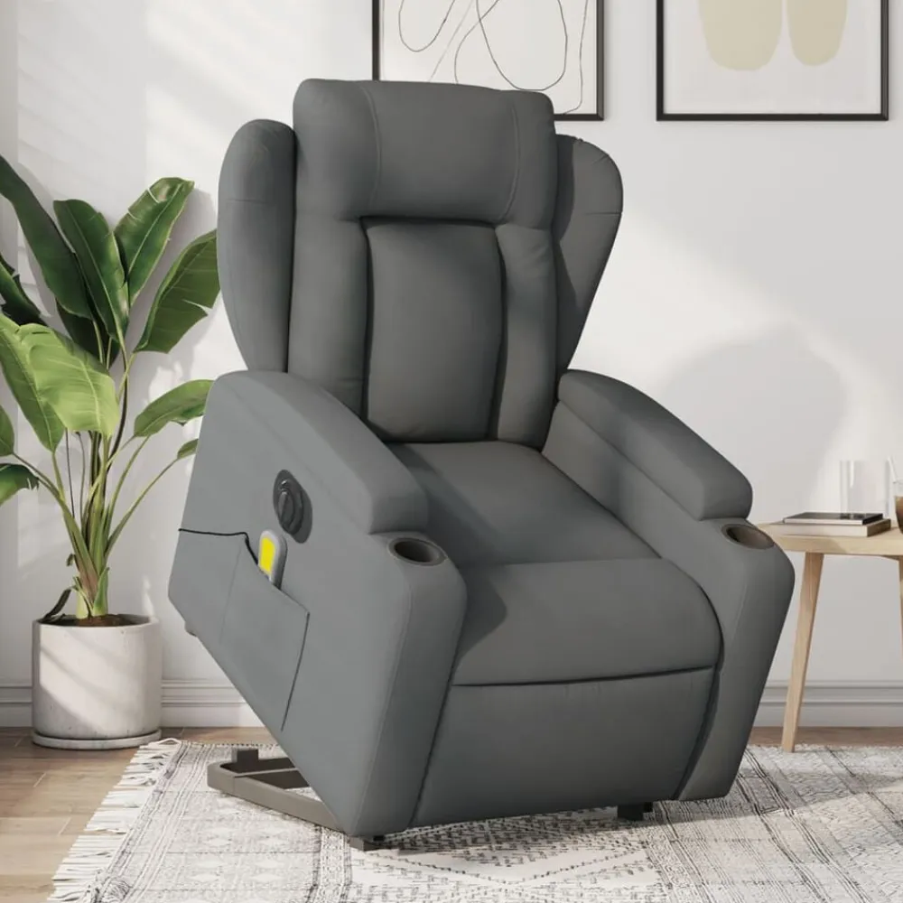 vidaXL Sillas-Sillón de masaje eléctrico reclinable elevable tela