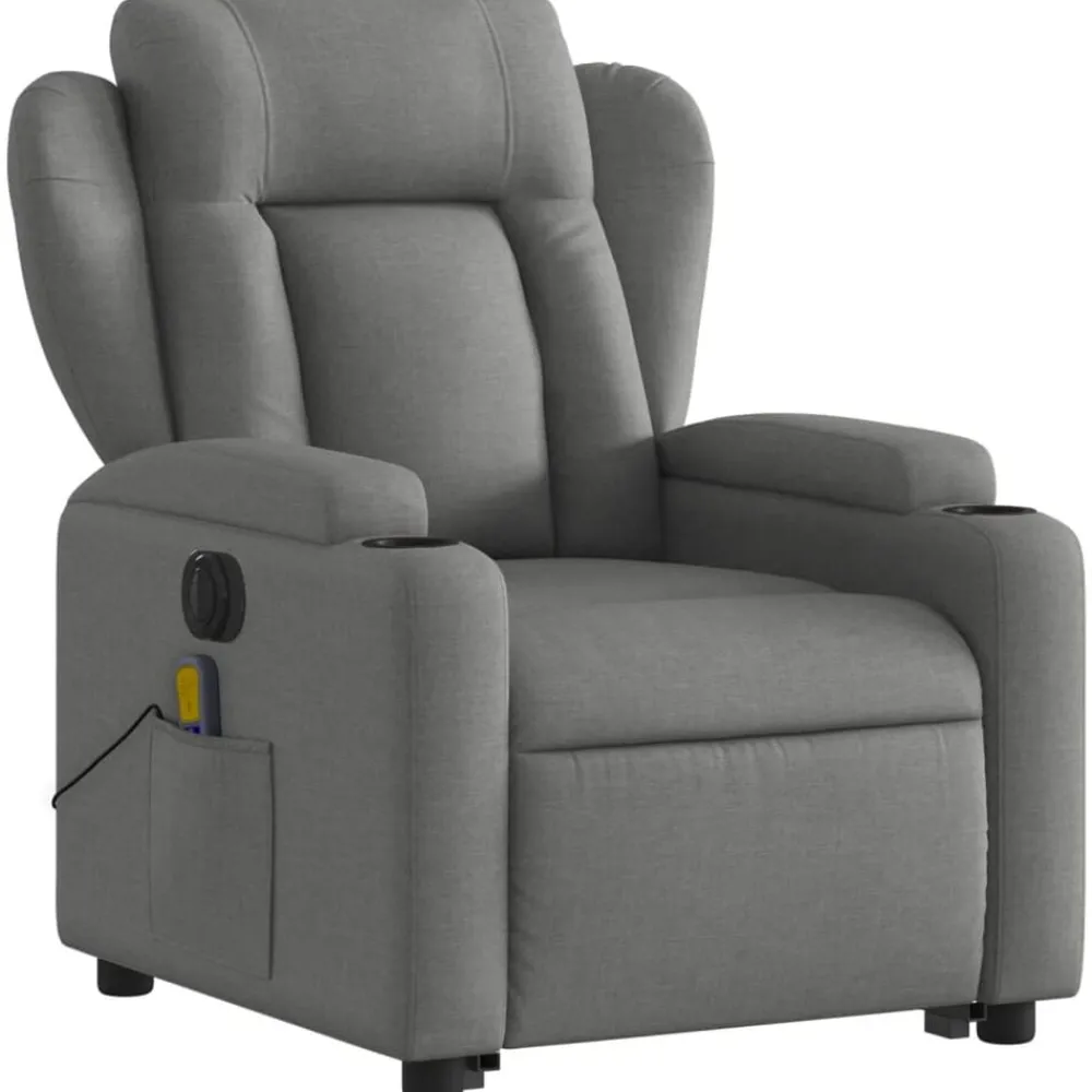 vidaXL Sillas-Sillón de masaje eléctrico reclinable elevable tela