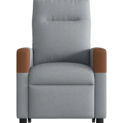 vidaXL Sillón de masaje eléctrico reclinable elevable tela Gris claro Discount