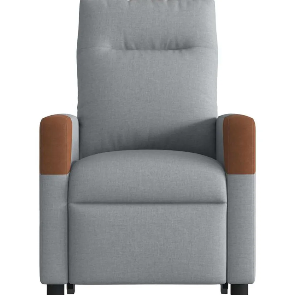 vidaXL Sillón de masaje eléctrico reclinable elevable tela Gris claro Discount