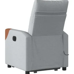 vidaXL Sillón de masaje eléctrico reclinable elevable tela Gris claro Discount