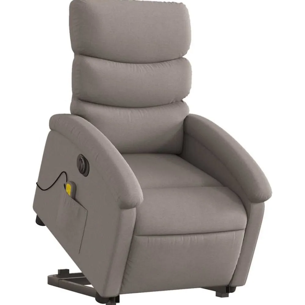 vidaXL Sillón de masaje eléctrico reclinable elevable tela Taupé Clearance