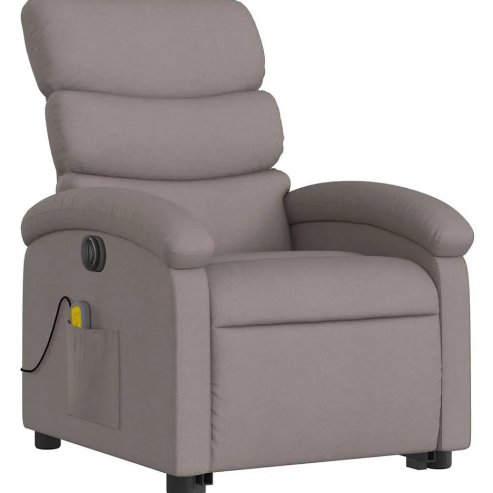 vidaXL Sillón de masaje eléctrico reclinable elevable tela Taupé Clearance