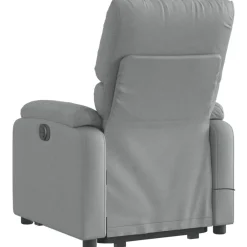 vidaXL Sillón de masaje eléctrico reclinable elevable tela Gris claro Best
