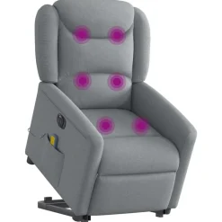 vidaXL Sillas-Sillón de masaje eléctrico reclinable elevable tela