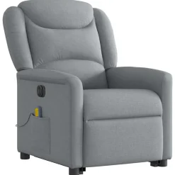 vidaXL Sillas-Sillón de masaje eléctrico reclinable elevable tela