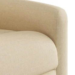 vidaXL Sillón de masaje eléctrico reclinable elevable tela Crema Clearance