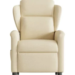 vidaXL Sillón de masaje eléctrico reclinable elevable tela Crema Clearance