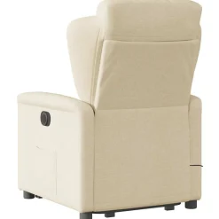 vidaXL Sillón de masaje eléctrico reclinable elevable tela Crema Clearance
