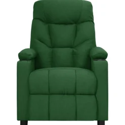 vidaXL Sillón de masaje eléctrico tela Verde oscuro Outlet