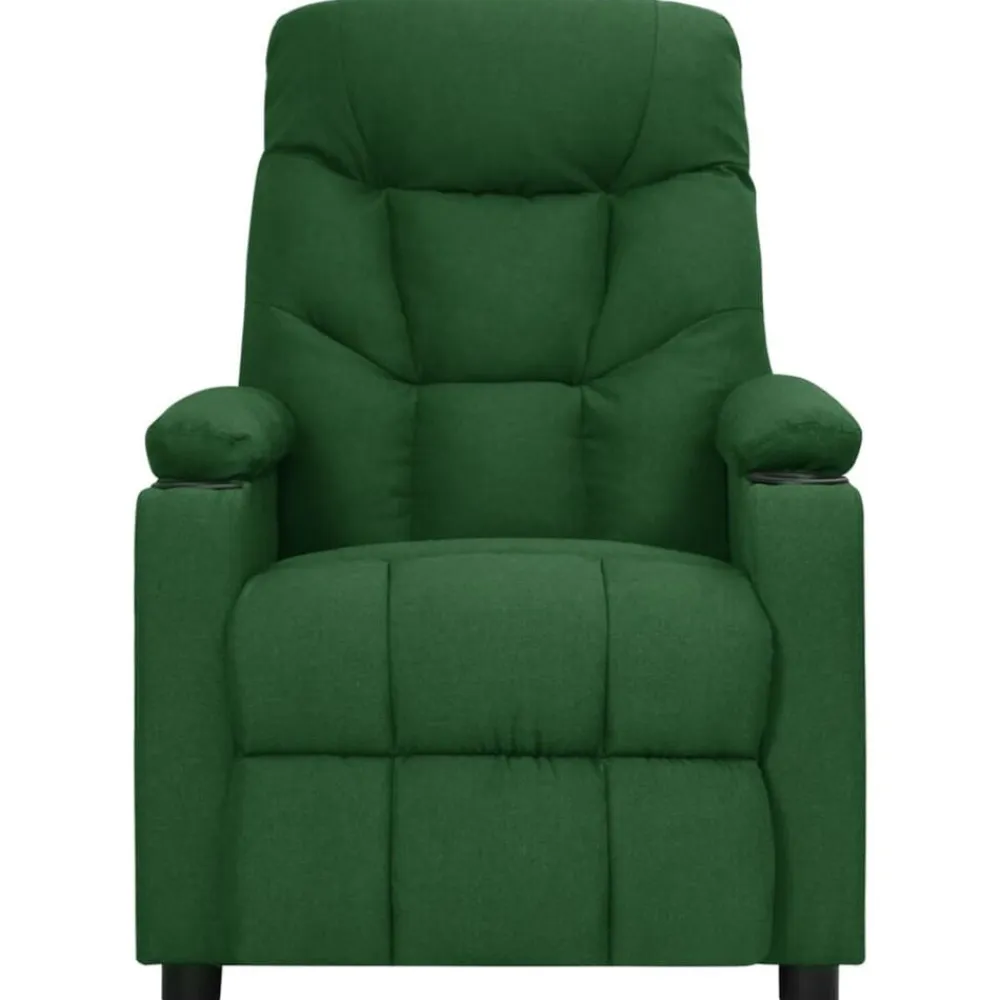vidaXL Sillón de masaje eléctrico tela Verde oscuro Outlet