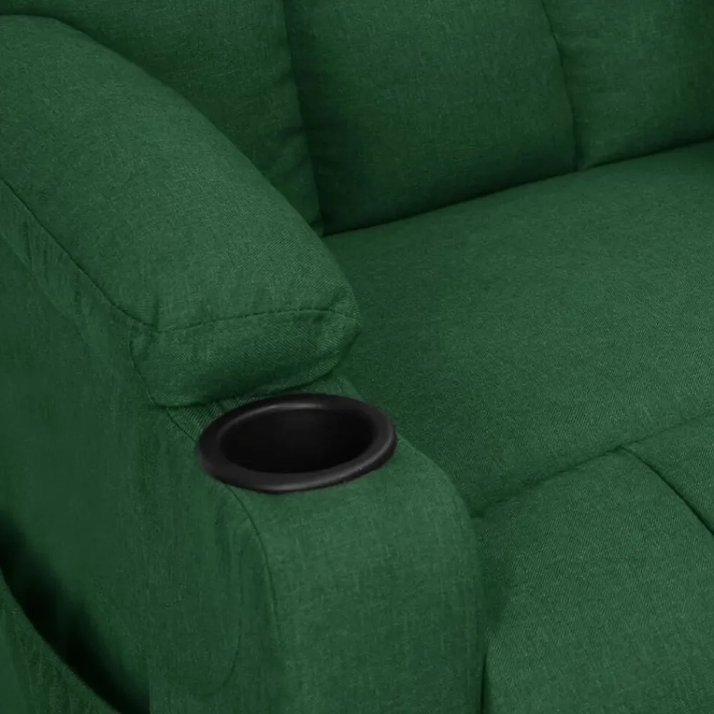 vidaXL Sillón de masaje eléctrico tela Verde oscuro Outlet