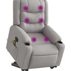 vidaXL Sillas-Sillón de masaje eléctrico reclinable elevable tela