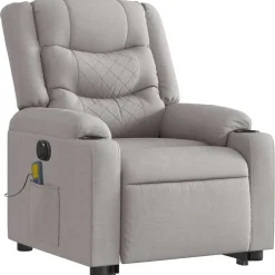 vidaXL Sillas-Sillón de masaje eléctrico reclinable elevable tela
