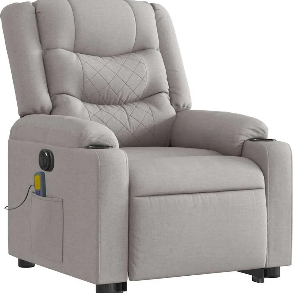 vidaXL Sillas-Sillón de masaje eléctrico reclinable elevable tela
