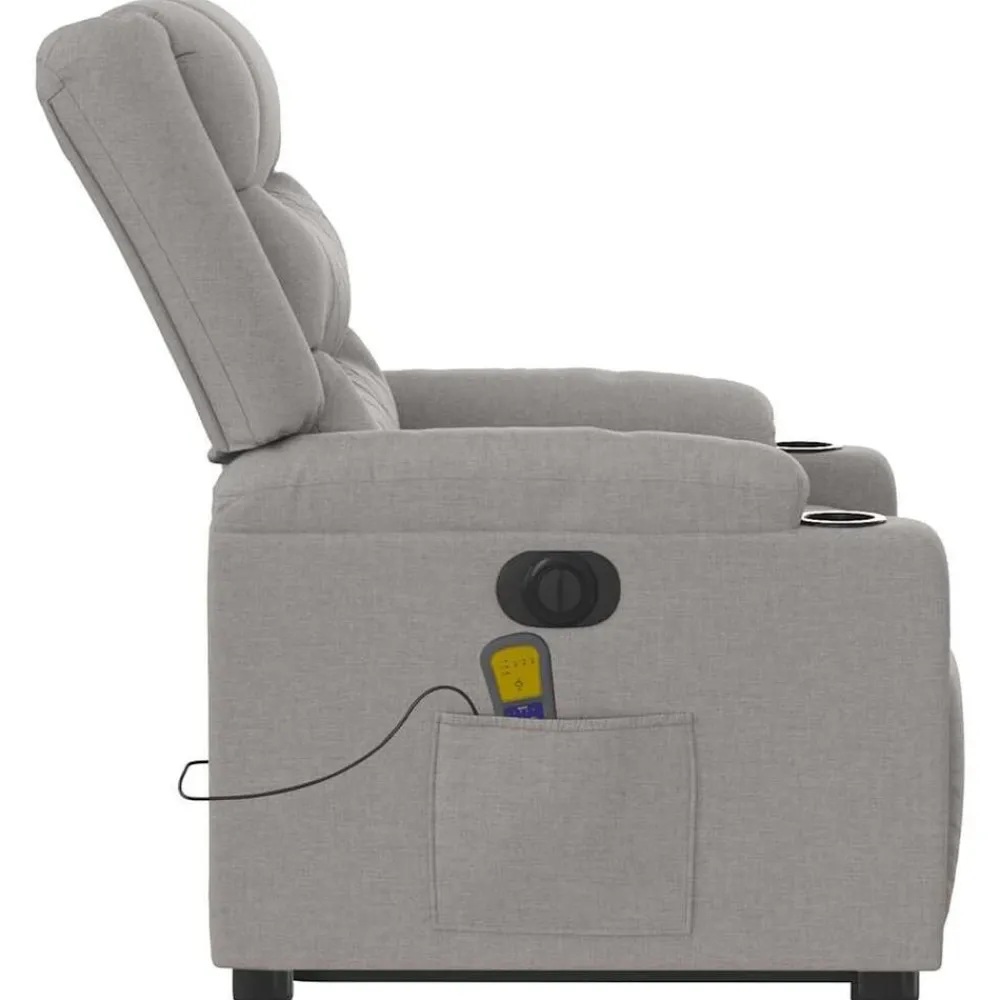 vidaXL Sillas-Sillón de masaje eléctrico reclinable elevable tela