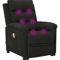vidaXL Sillón de masaje elevable tela Negro Best