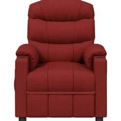 vidaXL Sillón de masaje eléctrico tela rojo tinto Rojo vino tinto Outlet