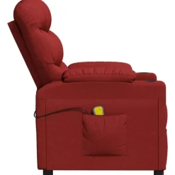 vidaXL Sillón de masaje eléctrico tela rojo tinto Rojo vino tinto Outlet