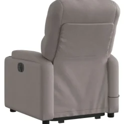 vidaXL Sillón de masaje eléctrico reclinable elevable tela Taupé New