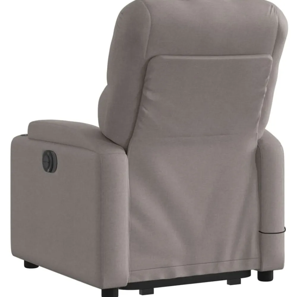 vidaXL Sillón de masaje eléctrico reclinable elevable tela Taupé New