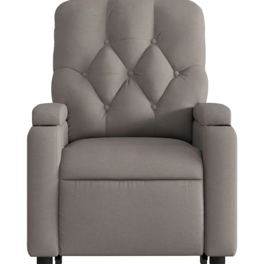 vidaXL Sillón de masaje eléctrico reclinable elevable tela Taupé New